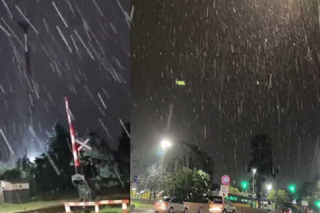 Los vecinos del conurbano bonaerense registraron la caída de aguanieve esta madrugada. Los vecinos del conurbano bonaerense registraron la caída de aguanieve esta madrugada.