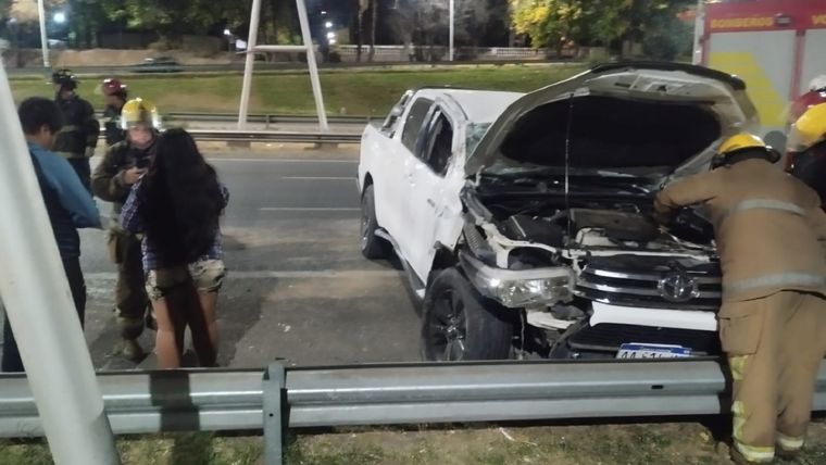 Un auto y una camioneta chocaron en el Acceso Sur Foto: Ministerio de Seguridad de Mendoza