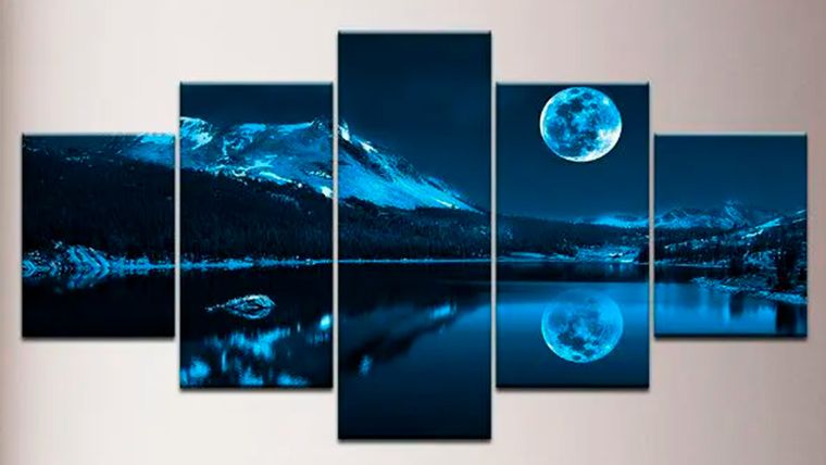 Para decorar livings o dormitorios se usan cuadros grandes con fotos, como lo es este bonito paisaje nocturno. Fuente: comodecorarmicuarto.com&nbsp;