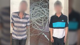 Los dos sospechosos detenidos por el robo de cables en Las Heras. Los dos sospechosos detenidos por el robo de cables en Las Heras.