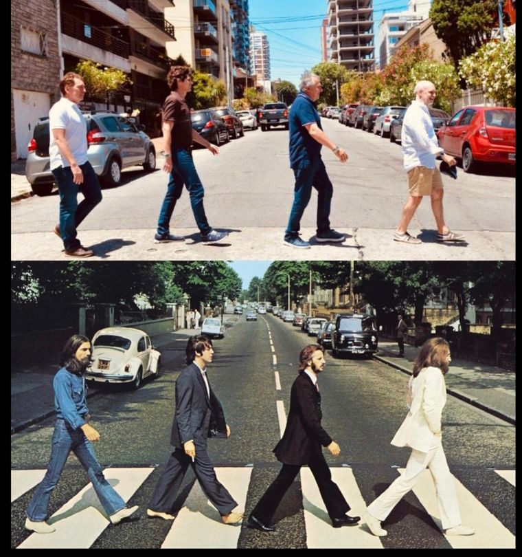 Como en Abbey Road pero mucho mejor: en La Feliz, fue la descripción de la foto publicada por Martín Lousteau. Foto: Twitter: @GugaLusto