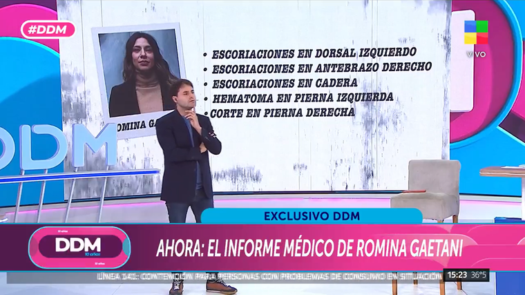Las lesiones que encontraron en el cuerpo de Romina Gaetani. Las lesiones que encontraron en el cuerpo de Romina Gaetani. 