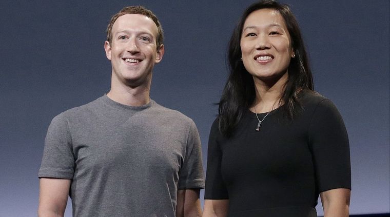 El dueño de la red, Mark Zuckerberg, aquí con su esposa, Priscilla Chan. Foto: Ap.