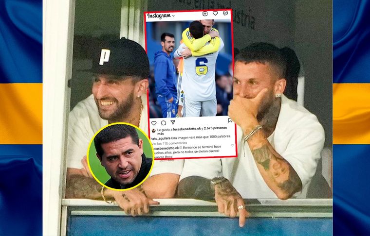 Lucas Benedetto, hermano del Pipa, comentó una foto del festejo de Rojo con Izquierdoz con un durísimo mensaje para Riquelme.