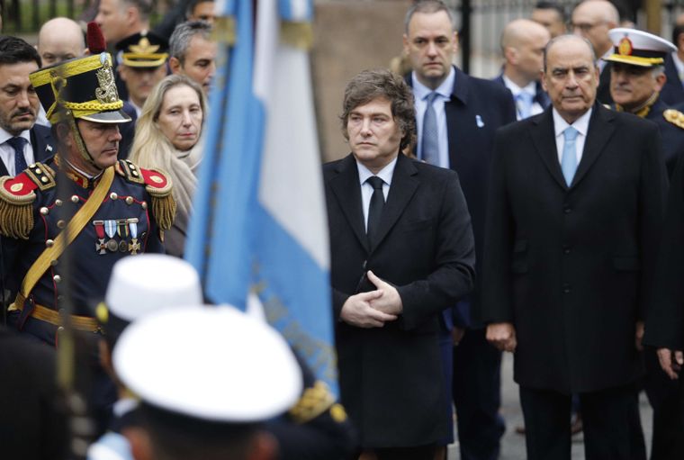 Javier Milei participó del Tedeum sin escarapela. Foto: NA