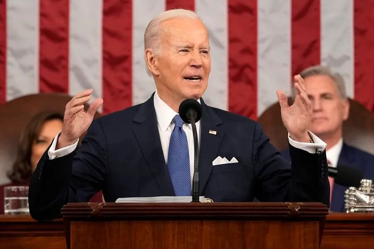 Joe Biden realizó su discurso anual ante el Congreso Foto: EFE