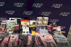 La incautación de las camisetas de Messi Foto: Aduana