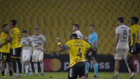 El festejo de Barcelona de Ecuador tras el triunfo ante Boca.