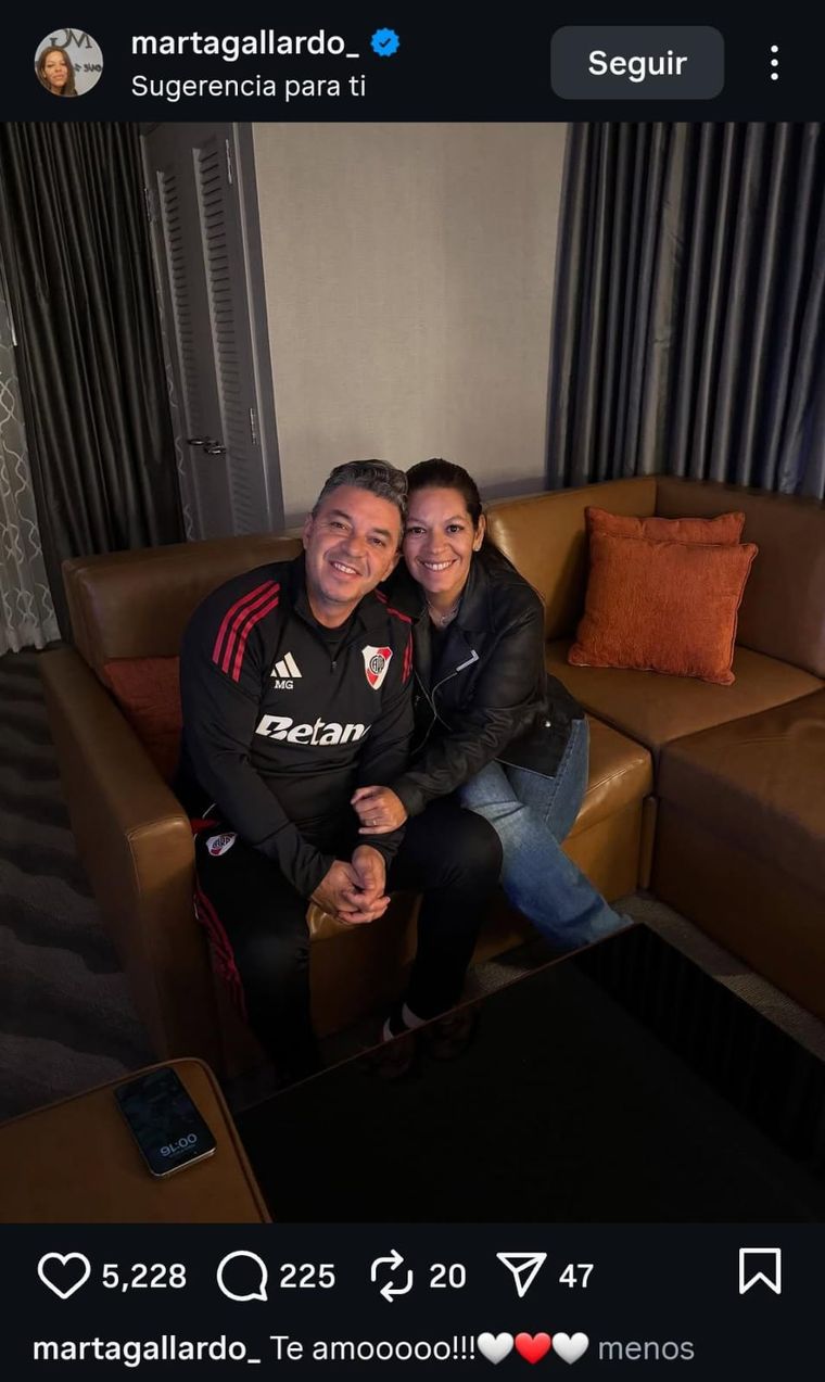 La publicación de Marta Gallardo, hermana del Muñeco, post clasificación de River ante Libertad de Paraguay. La publicación de Marta Gallardo, hermana del Muñeco, post clasificación de River ante Libertad de Paraguay.