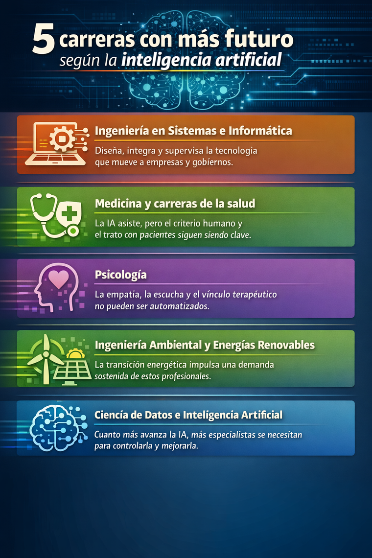 Según la inteligencia artificial, las profesiones con habilidades humanas y técnicas serán las más demandadas. Según la inteligencia artificial, las profesiones con habilidades humanas y técnicas serán las más demandadas.