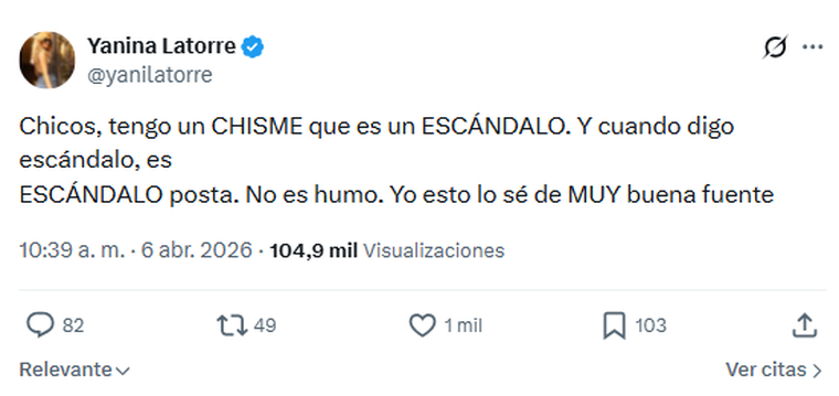 Yanina Latorre y un adelanto explosivo. Yanina Latorre y un adelanto explosivo.