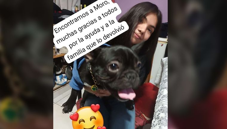 La familia agradeció la devolución del perro que les habían robado días atrás.