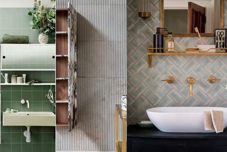 Las estanterías abiertas son una opción popular tanto en baños como en cocinas porque son prácticas, elegantes y garantizan que los artículos que más se utilizan estén a mano en esos momentos de prisa matutino. Foto: String Furniture / Utility Design, West One Bathrooms y Future.