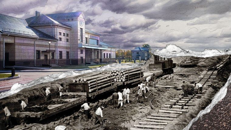 Muchos prisioneros del gulag murieron construyendo un ferrocarril cerca de Yemva.
