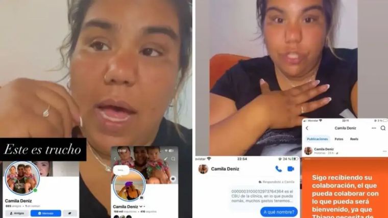 La cuenta falsa pedía dinero para Thiago Medina. La cuenta falsa pedía dinero para Thiago Medina.