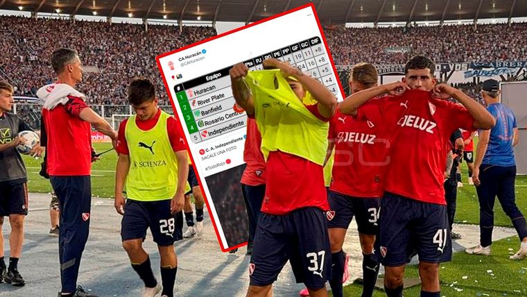 El lapidario tuit de Huracán a Independiente, tras la clasificación del Globo y la eliminación del Rojo