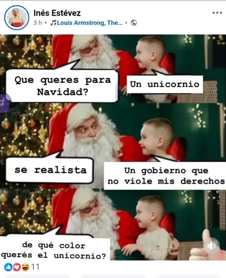 La publicación de Navidad que la actriz en su cuenta de Instagram. La publicación de Navidad que la actriz en su cuenta de Instagram.