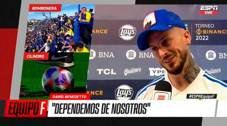 Benedetto, con sonrisa pícara, dijo que los goles de River no se gritan.