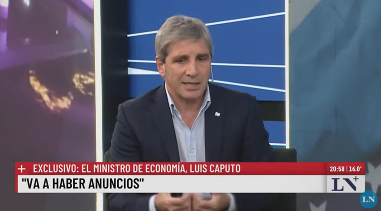 Luis Caputo sobre el rescate financiero de Estados Unidos.