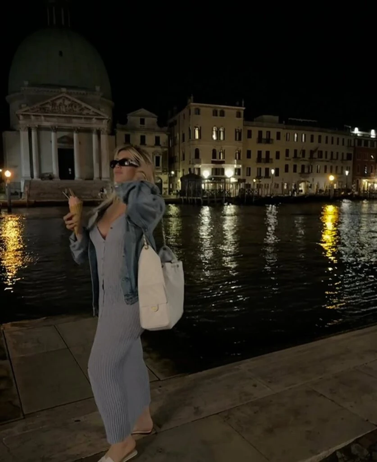 Wanda recorrió Venecia junto a L-Gante. Wanda recorrió Venecia junto a L-Gante.