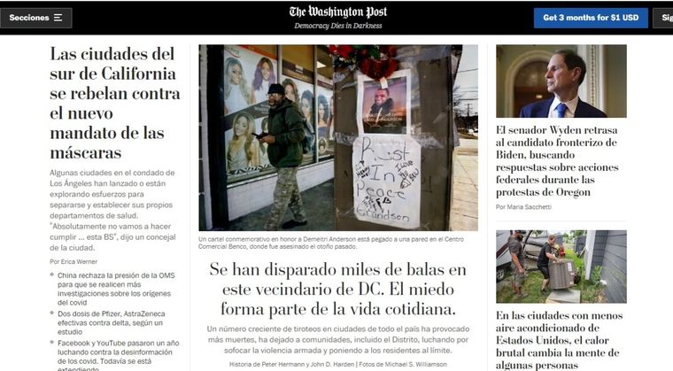 Washington Post se cayó, igual que otros sitios de todo el mundo.