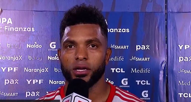 Miguel Borja y sus declaraciones después del triunfo ante Central. Foto: Captura
