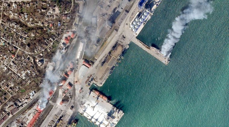 El puerto de Mariúpol, en manos rusas. Foto: France24