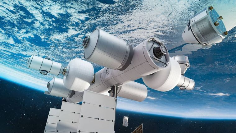 Orbital Reef será un parque empresarial de uso mixto en el espacio y albergará hasta 10 personas Foto: Blue Origin