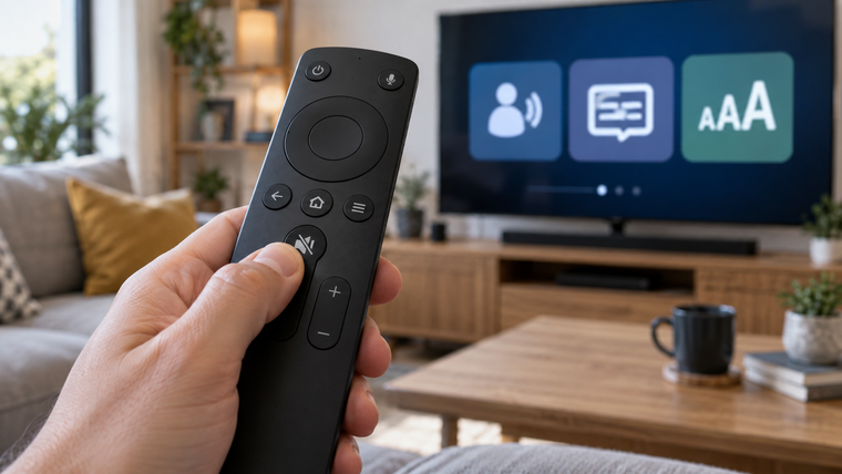 Algunos controles remotos permiten activar funciones de accesibilidad sin recorrer el menú completo del televisor.