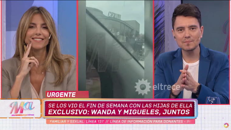 Wanda Nara no se esconde y disfruta de la compañía de Martín Migueles. Foto: captura de video YouTube/ El Trece. Wanda Nara no se esconde y disfruta de la compañía de Martín Migueles. Foto: captura de video YouTube/ El Trece.