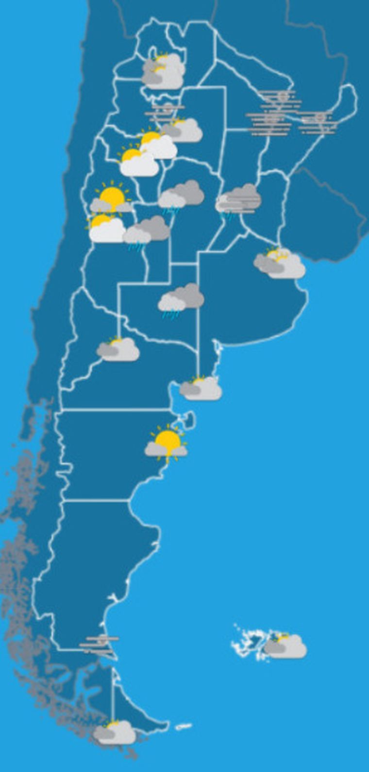 El SMN lanzó alerta de tormenta para gran parte del país. El SMN lanzó alerta de tormenta para gran parte del país.