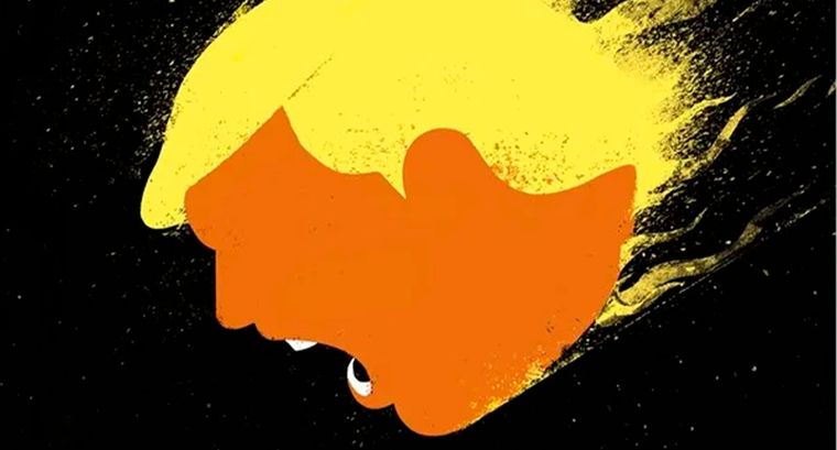 Fotografía cedida por Edel Rodríguez de la portada que realizó a la revista Der Spiegel. EFE/ Edel Rodríguez