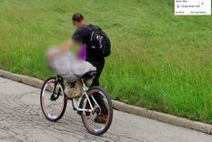 foto Google Street View Una de las imágenes del hombre y su bicicleta. Foto: GoogleStreetView