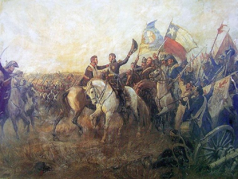 Pintura que refleja la gesta de San Martín Foto: Gentileza