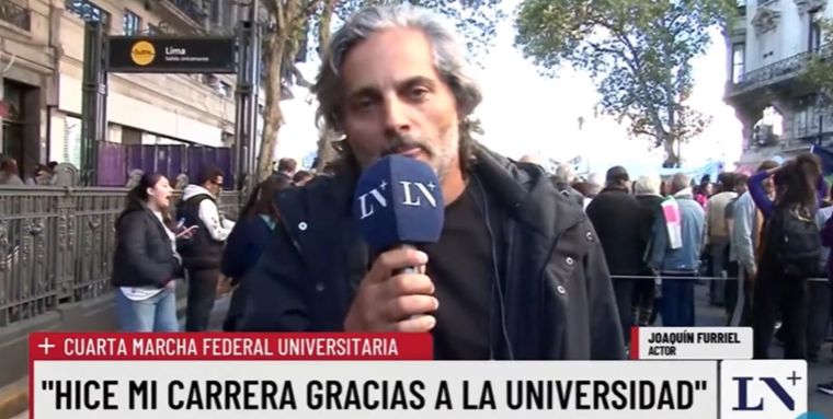 El actor, entre los famosos que dictaron presencia en el reclamo masivo.