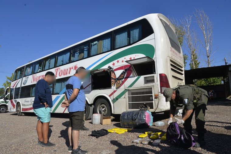 Las imágenes del hallazgo de droga Foto: Gendarmería Nacional