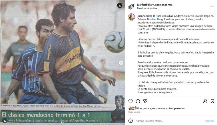 El mensaje de Juan Manuel Herbella.&nbsp;