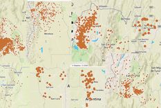 Epicentros de los sismos registrados en lo que va del 2022 en las provincias de San Juan, Mendoza, Jujuy, Córdoba, San Luis, Tucumán, Catamarca, Salta y Tucumán. Foto: Visualización hecha con Tableau Public a partir de información de datos difundidos por inpres.gob.ar