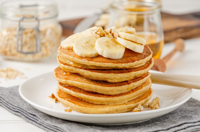 Panqueques de banana y avena riquísimos.