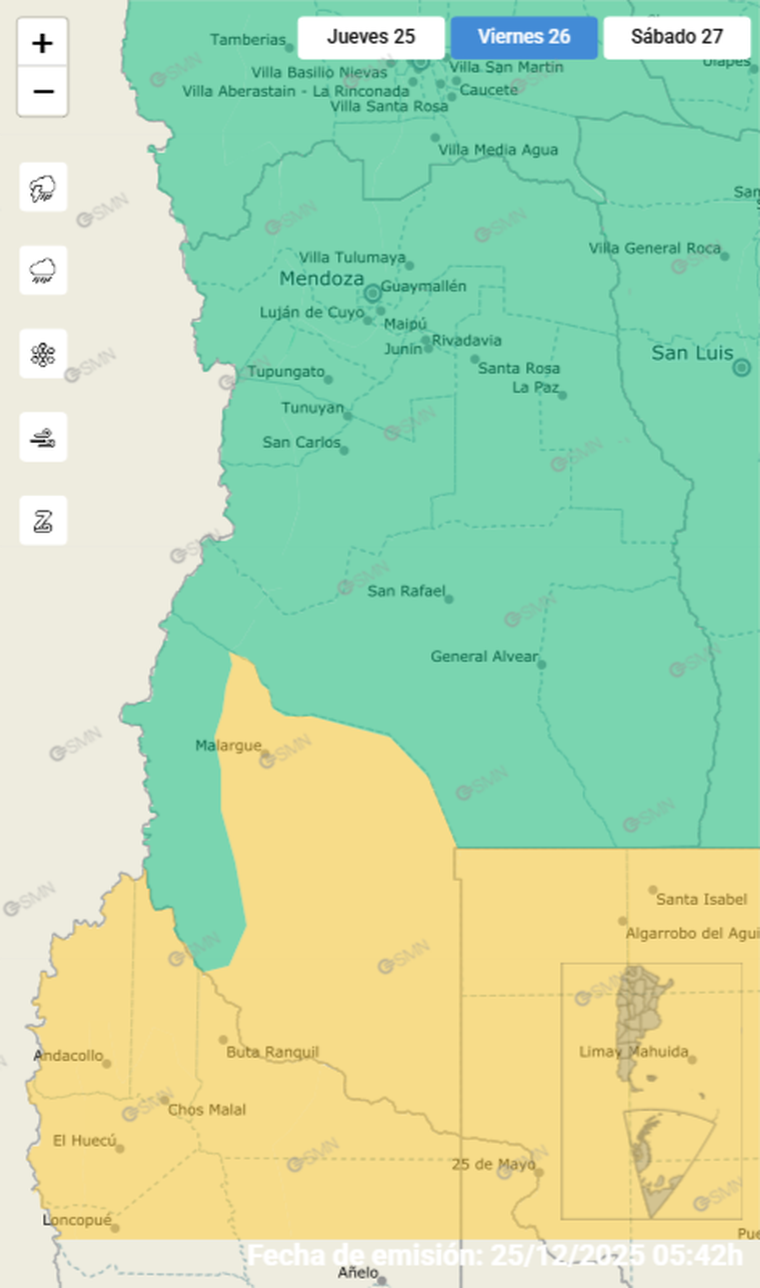 El viento Zonda afectará a Malargüe durante el viernes, según la alerta vigente. El viento Zonda afectará a Malargüe durante el viernes, según la alerta vigente.