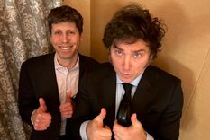 Milei, junto a Sam Altman, director de OpenAI Foto: Twitter Oficial Javier Milei