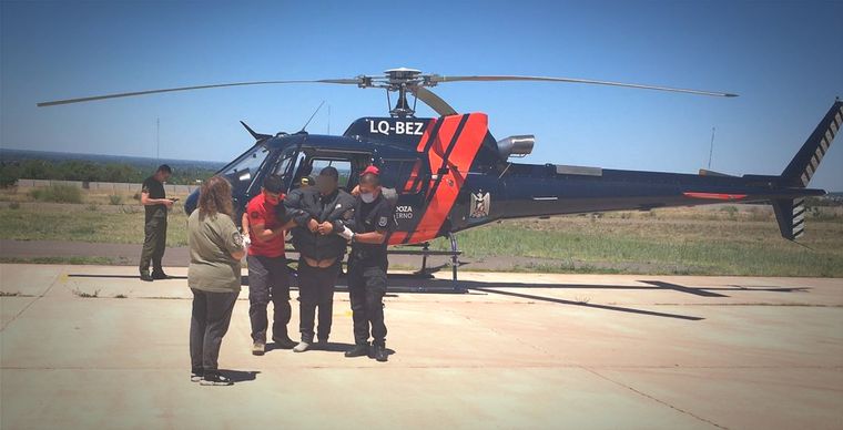 El hombre debió ser trasladado en helicóptero