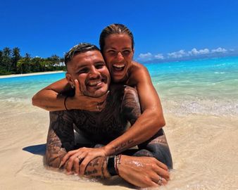 Mauro Icardi con la China Suárez en Maldivas.&nbsp;