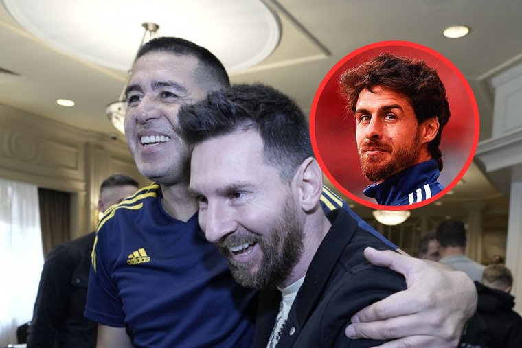 Messi, Riquelme y Aimar, juntos en la despedida Foto: Boca Juniors