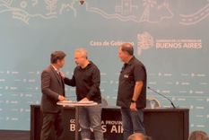 Tras los agravios de Axel Kicillof al presidente de la Nación, el intendente de tres de Febrero Diego Valenzuela se fue de un acto en el que estaba participando con otros jefes comunales. Foto: Gentileza de Belén Robledo