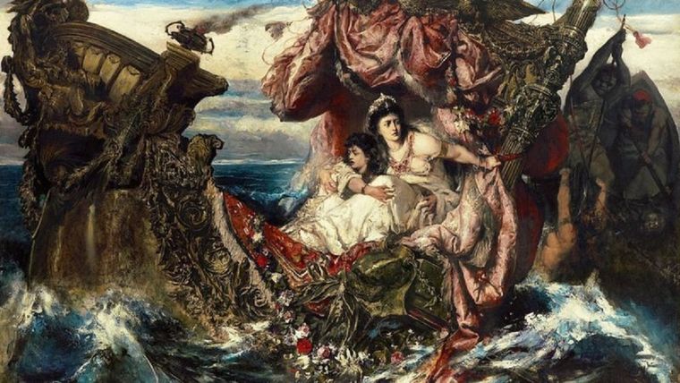 El naufragio de Agripina de Gustave Wertheimer ilustra uno de los intentos de Nerón de deshacerse para siempre de su madre: le escribió una carta muy afectuosa invitándola a celebrar con él la fiesta de Minerva y le dio un barco diseñado para despedazarse en medio del mar. (Fuente: GETTY IMAGES)