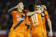 Driussi junto al Pity y Alario, quienes también le dieron muchas alegrías a River Foto: publicada en TyC Sports