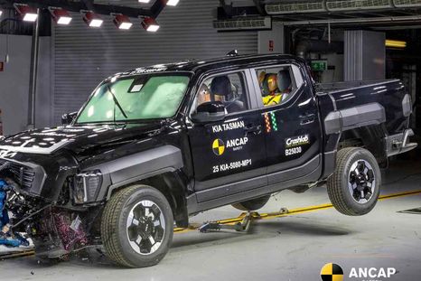 La Kia Tasman tuvo un excelente desempeño en las pruebas de protección contra colisiones y prevención de colisiones. Se obtuvieron puntuaciones notablemente altas.