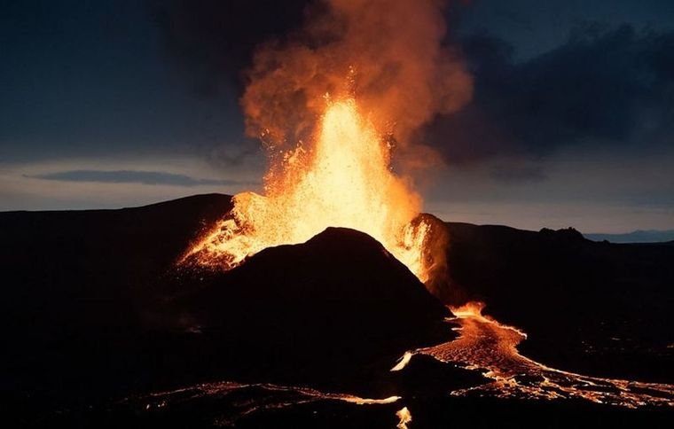 El volcán Fagradalsfjall, en la península de Reykjanes, Islandia. Foto: GETTY IMAGES