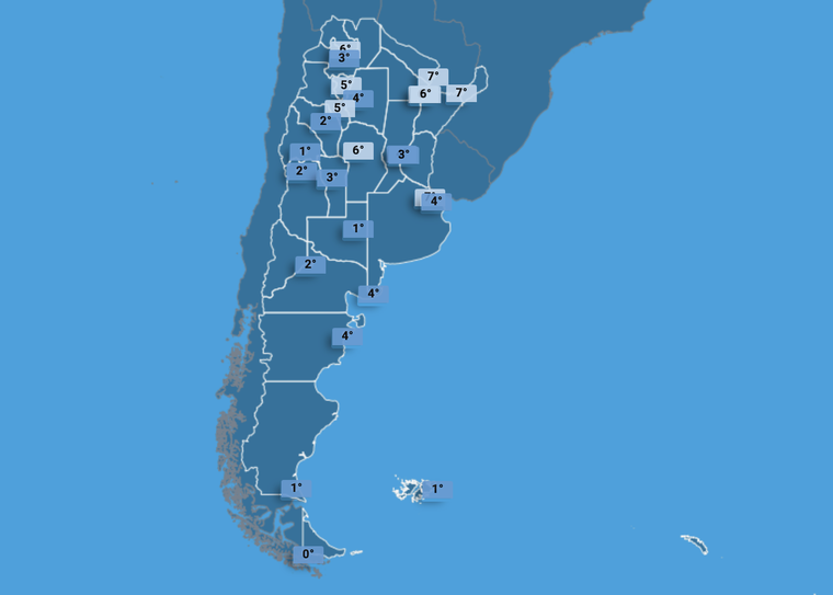 El Servicio Meteorológico pronostica mínimas de -4°C para este fin de semana El Servicio Meteorológico pronostica mínimas de -4°C para este fin de semana